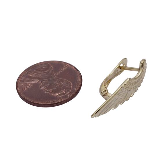 Angel Wings Earrings Gold Hoop Earrings NWT - Picture 3 of 4